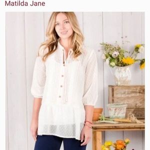 Matilda Jane Swiss dot sheer blouse size small